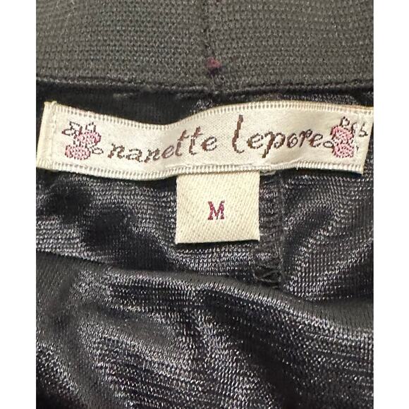 Nanette Lepore Virgin Wool Blend Purple Skirt Floral Crochet Hem Vintage, M - Picture 2 of 9